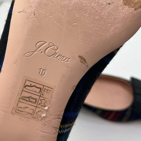 J. Crew Pointy Toe Tartan Plaid Flats with Crystal Embellished Bow - Picture 9 of 11